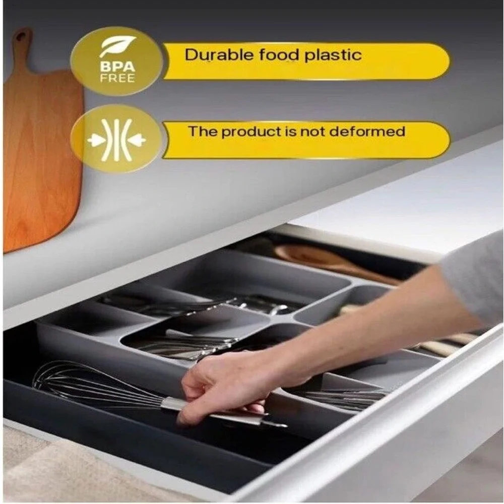 New Kitchen Drawer Organizer Tray‎ Silverware Organizer Storage Tray Expandable
